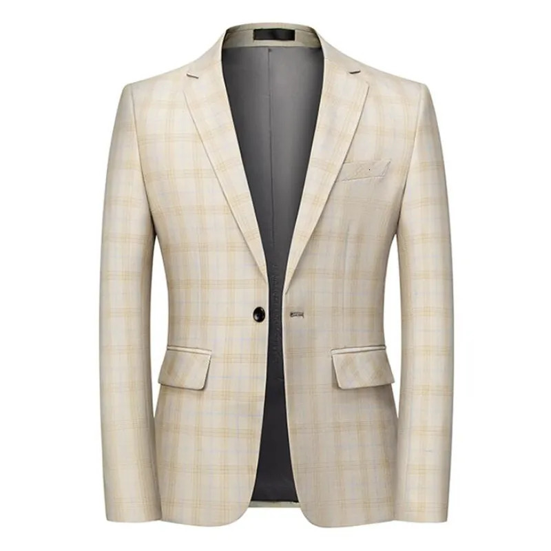 SpringSummer Casual Mens Plain Jacket Cotton Ultra Thin UK Set Blaser Masculino S6XL 240812