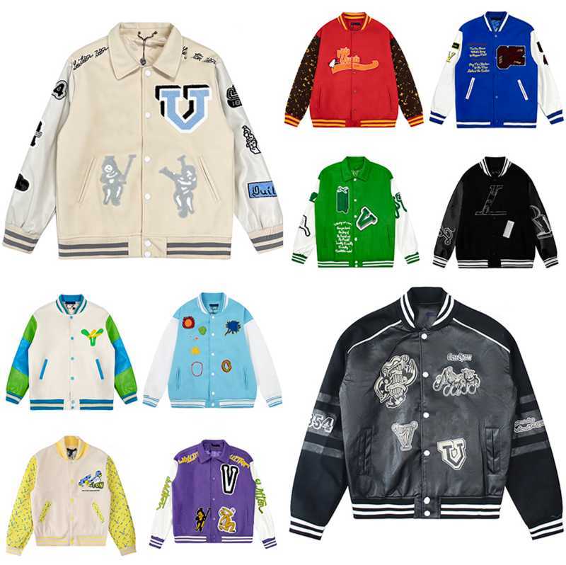 Mens jackets designerBaseball varsity Luxury L Vintage Bomber puffer jacket letter flocking women loose causal outwear coats graffitir warm Windbreaker