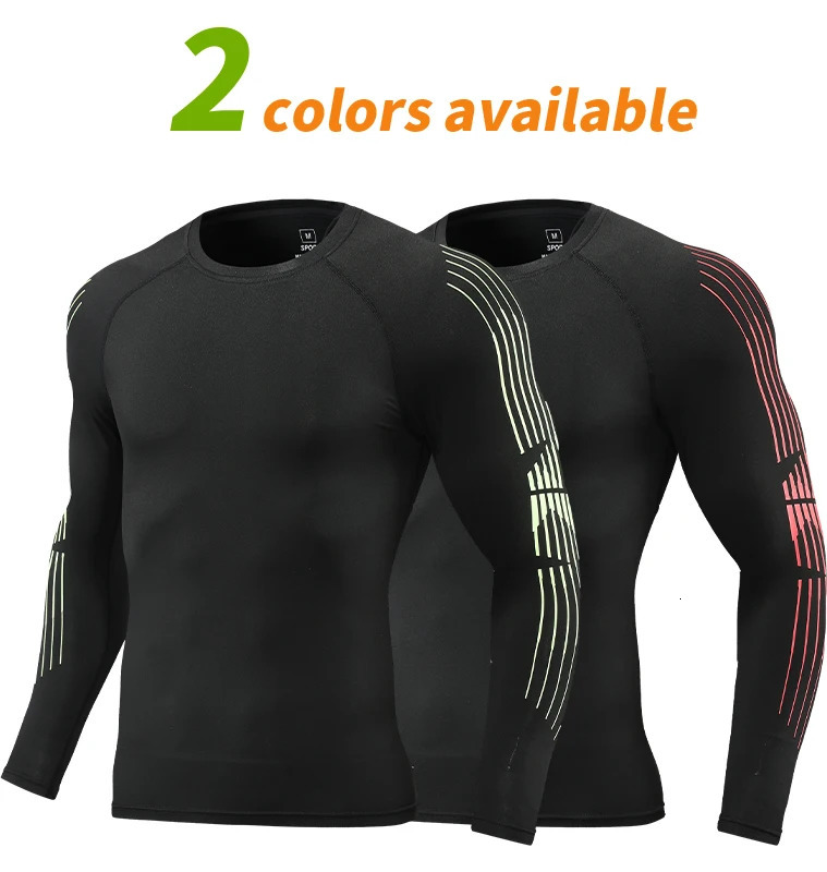 Gym fitness Tshirt mens long sleeved summer jersey legged Rashguard compression tight fast drying 731 240827