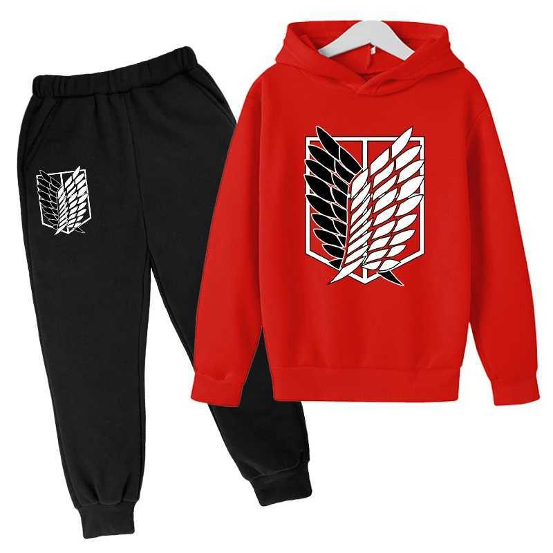 Clothing Sets Japanese Manga Children Spring And Autumn Hoodie Pants Two Piece Suit Boys And Girls Outdoor Sports Set Kid Casual Pullover CoatL488