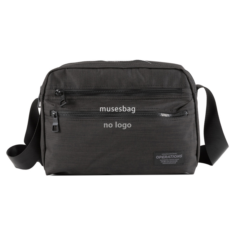 Korean casual large capacity canvas shoulder bag men's horizontal messenger bag Fashion trend multi-layer female crossbody bag