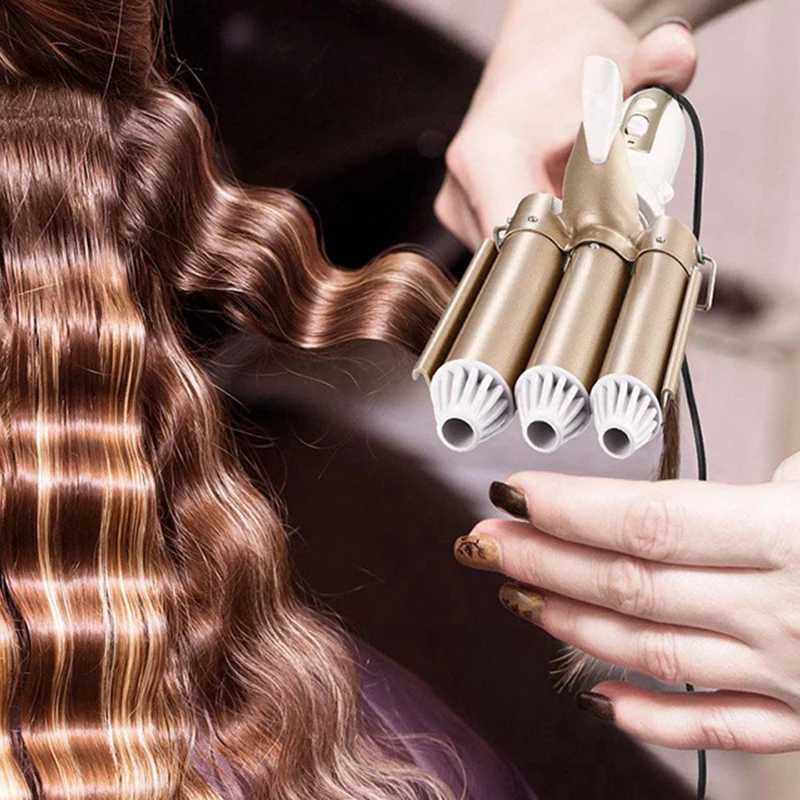 3 barrels of curling iron electric professional ceramic curling iron liquid crystal curling splint fashion modeling toolsXJ241010