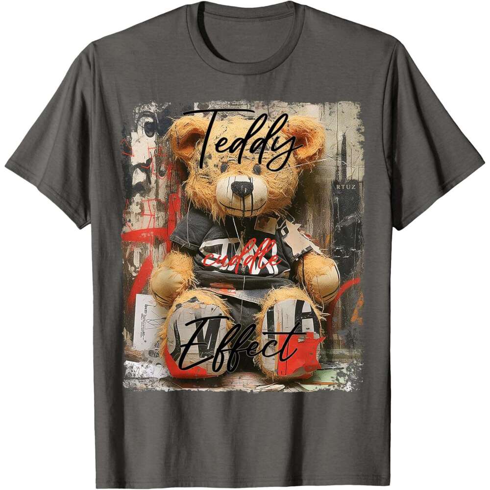 25ss Casual T shirt for Mens Womens Cute Teddy Bear Graffiti Vintage Teddy T-Shirt Tshirt Graphic Tee Tops Summer Clothes Short sleeve Free shipping