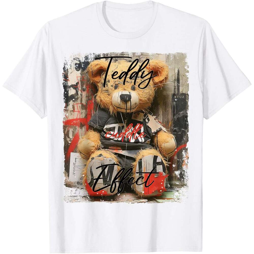 25ss Casual T shirt for Mens Womens Cute Teddy Bear Graffiti Vintage Teddy T-Shirt Tshirt Graphic Tee Tops Summer Clothes Short sleeve Free shipping
