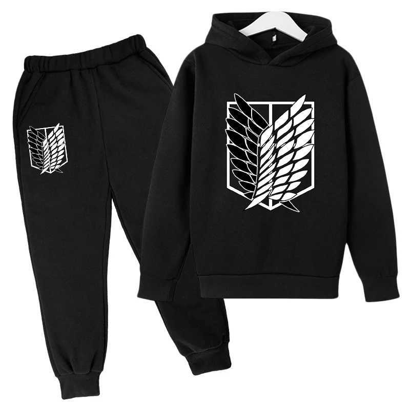 Clothing Sets Japanese Manga Children Spring And Autumn Hoodie Pants Two Piece Suit Boys And Girls Outdoor Sports Set Kid Casual Pullover CoatL488