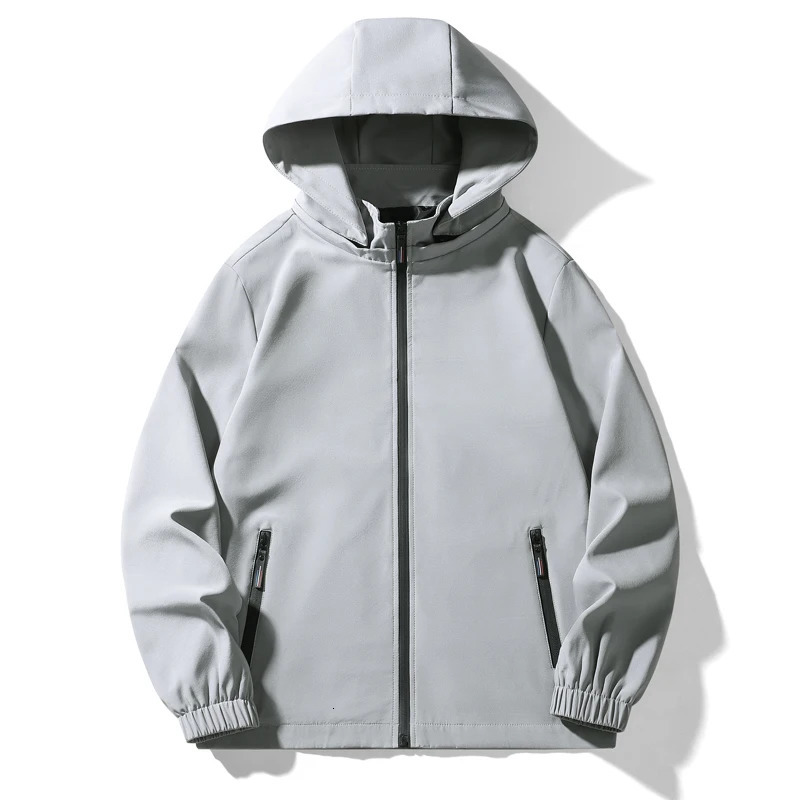 Men Jacket Hooded Windbreaker Oversize 6XL 7XL 8XL Plus Size Waterproof Black Bomber Camping Coats Loose Male Zipper Softshell 240808