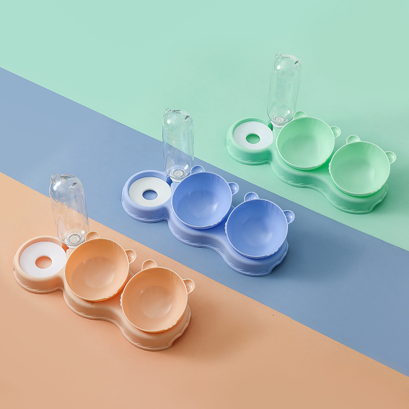 Pet cat dog plastic opaque rice moisture-proof mouth, anti knock automatic drinking bowl, pet supplies