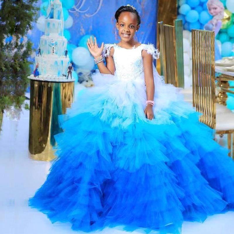 2024 wer Girl Dresses First Communion Jewel Sleeveless Ball Gowns Princess Queen Cute Girls Birthday Dress for Special Ocn BC19328