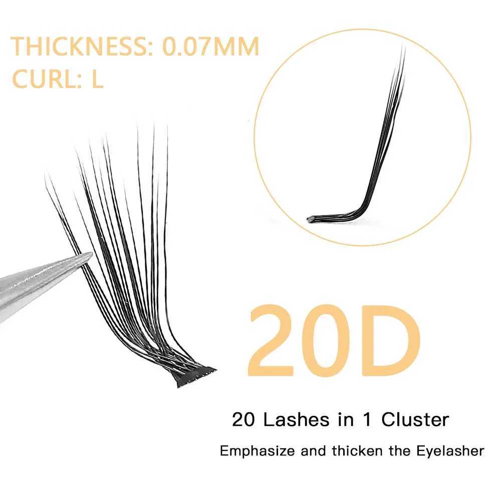Natural Mink Eyelash Extensions New 10D/20D/30D/40D L Curl Lashes Cluster Individual Lashes Makeup Tools False Eyelashes CiliosM240806