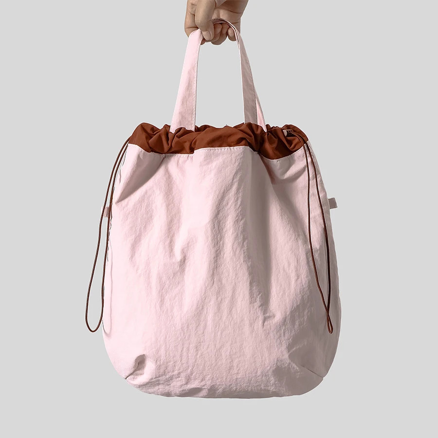Casual Penelled Women Shoulder Bags Candy Color Large Capacity Tote Bag Hobos Drawsting Canvas Handbags Big Shopper Purses 2024 240808