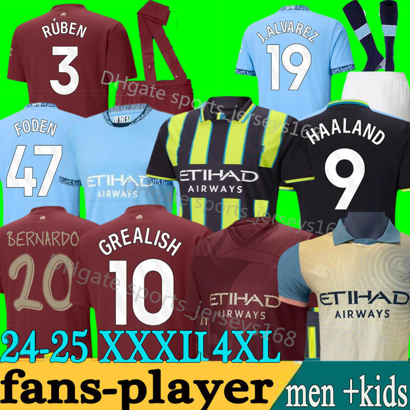 3XL 4XL 24 25 HAALAND soccer jerseys MaNS CiTIeS KOVACIC JOAO CANCELO men kid kit 2024 2025 City GREALISH DE BRUYNE RUBEN BERNARDO MAHREZ FODEN football shirt champion