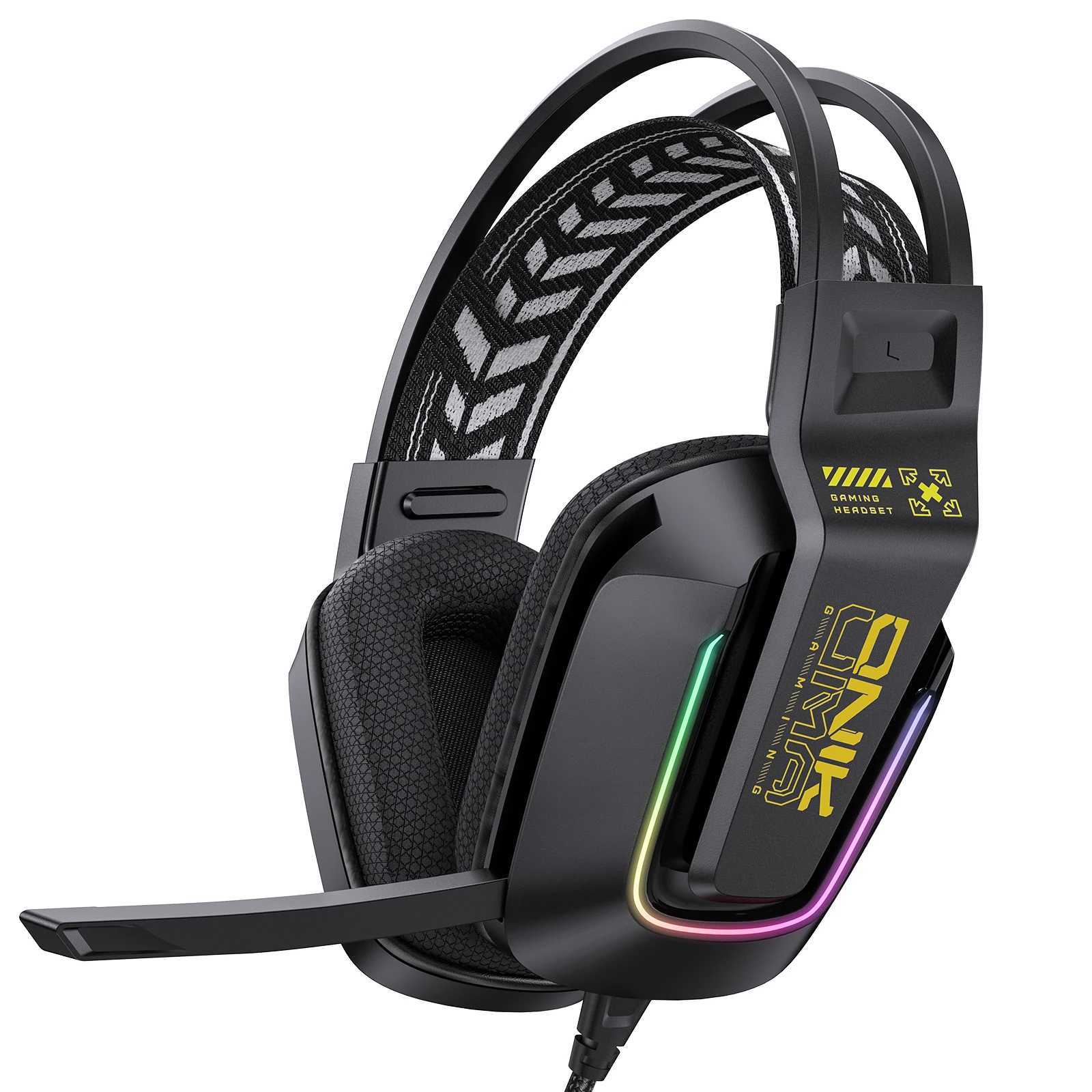 ONIKUMA Gaming Headset Surround Sound Gaming Headset with Noise Cancelling Microphone RGB Lights and Soft Memory EarcupsCL240808