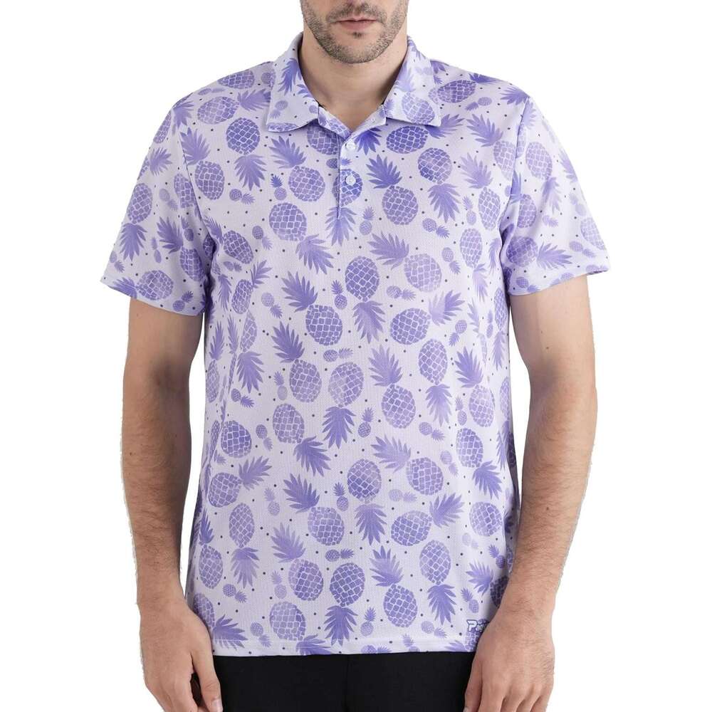 Mens Polo shirt Golf Shirts for Men Crazy Funny Sweat absorption Print Hawaiian Mens Polos shirts tshirt Casual tops summer clothes Short sleeve