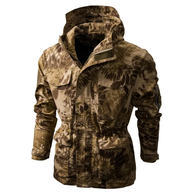 autumn mens outdoor sports camouflage workwear zipper hooded jacket 240812