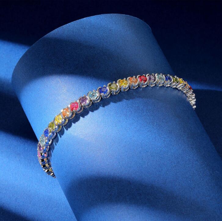 Swwet Cute Wedding Bracelets: 3mm Sterg Sier Fill Round Moissanite Tennis Bangle