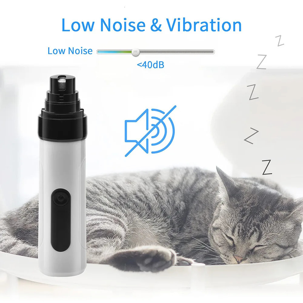 Dog Nail Grinder 2-Speed Electric USB Charging Pet Nail Trimmer Brushless Claw Beauty Smooth 240807