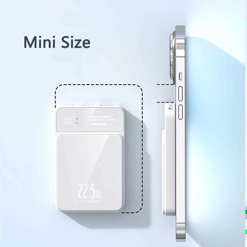 PD22.5W Fast Charging Power Bank 15W Magnetic Wireless Charger For iPhone 15 14 13 12 Samsung S23 xm Powerbank Magnetic RingCL240808