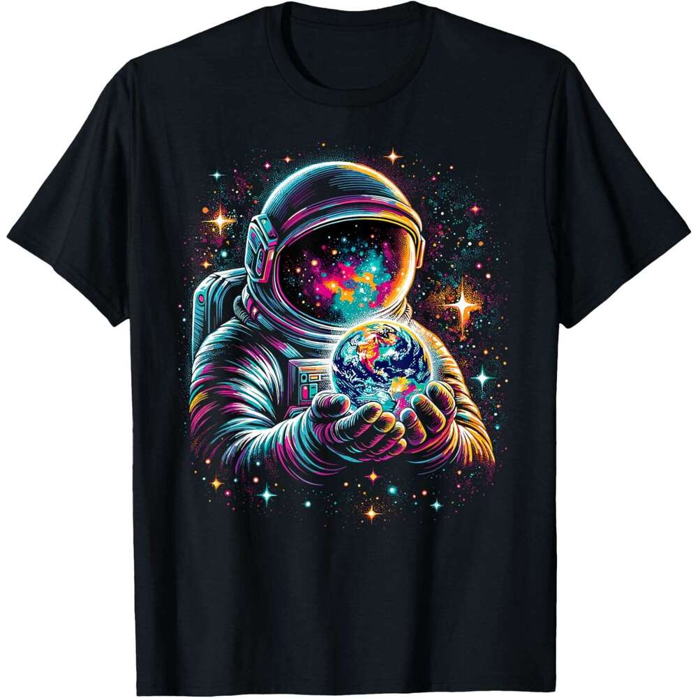T shirt for Mens Womens Astronaut Planets Astronaut Science Space T-Shirt Shirts Tshirt Graphic Tee Casual Tops Clothes Short sleeve