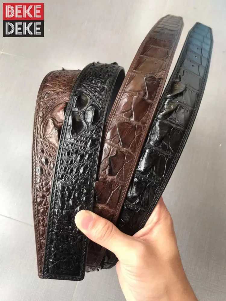 Crocodile leather luxury belt mens retro business casual mens trousers belt fashionable high-quality belt W240807