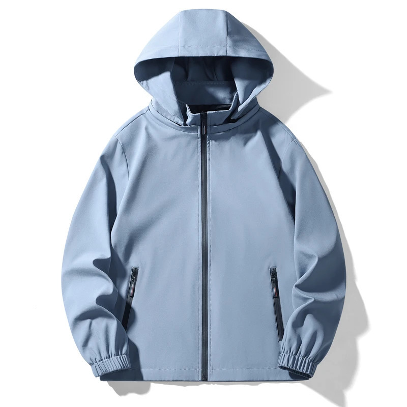 Men Jacket Hooded Windbreaker Oversize 6XL 7XL 8XL Plus Size Waterproof Black Bomber Camping Coats Loose Male Zipper Softshell 240808