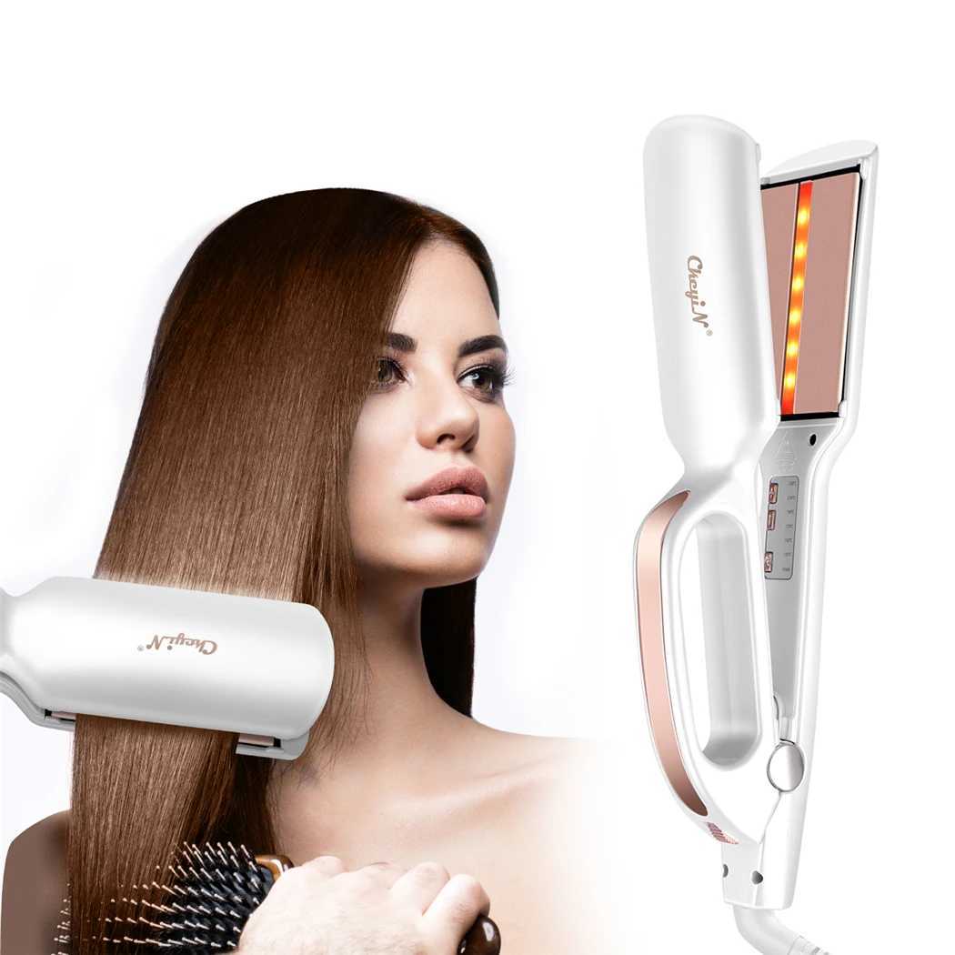 CkeyiN 58mm professional straightener ultra wide straightening plate flat iron electric straightener styling tool W240807