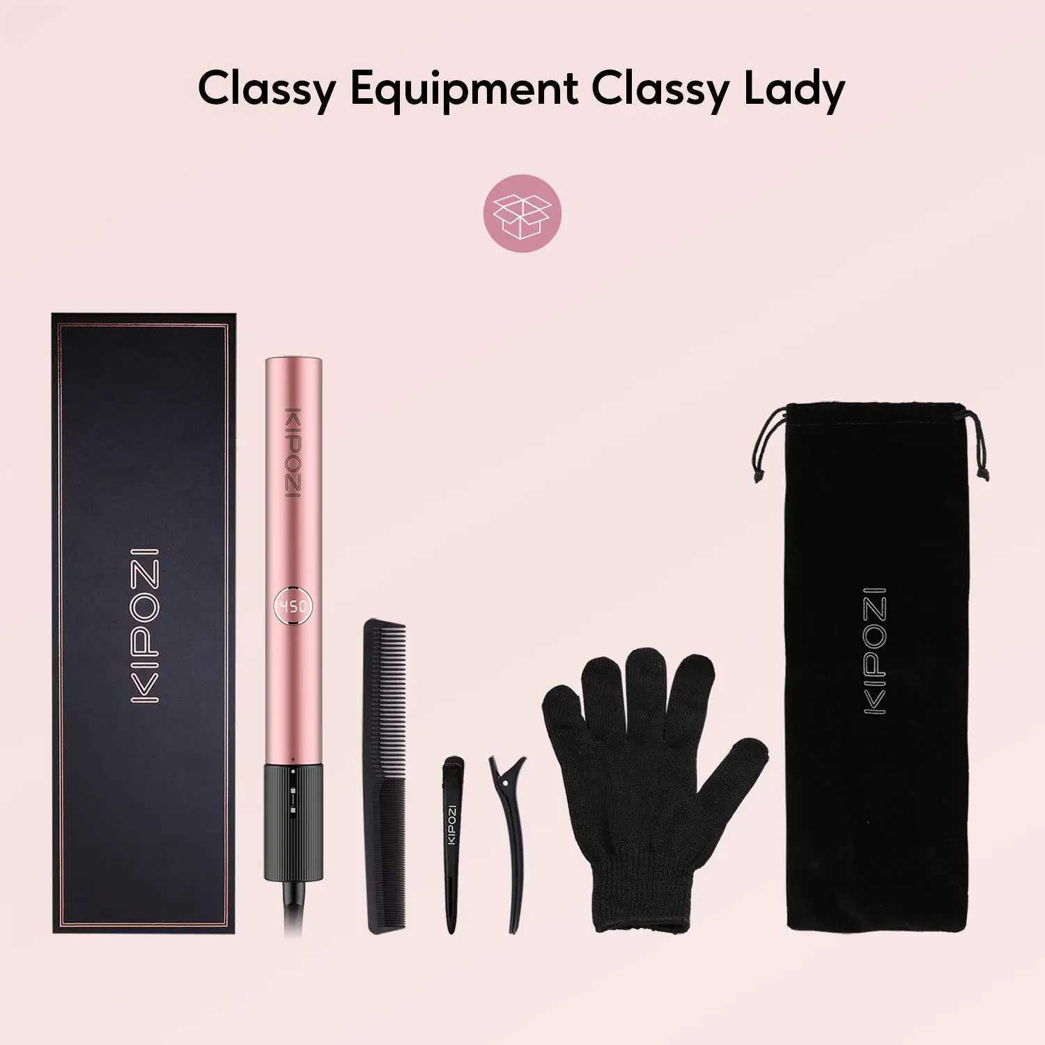 KIPOZI Professional Hair Striaghtner Nano Titanium Instant Heating Flat Iron 2-in-1 Curling Iron Hair Tool with LCD Display Screen W240807