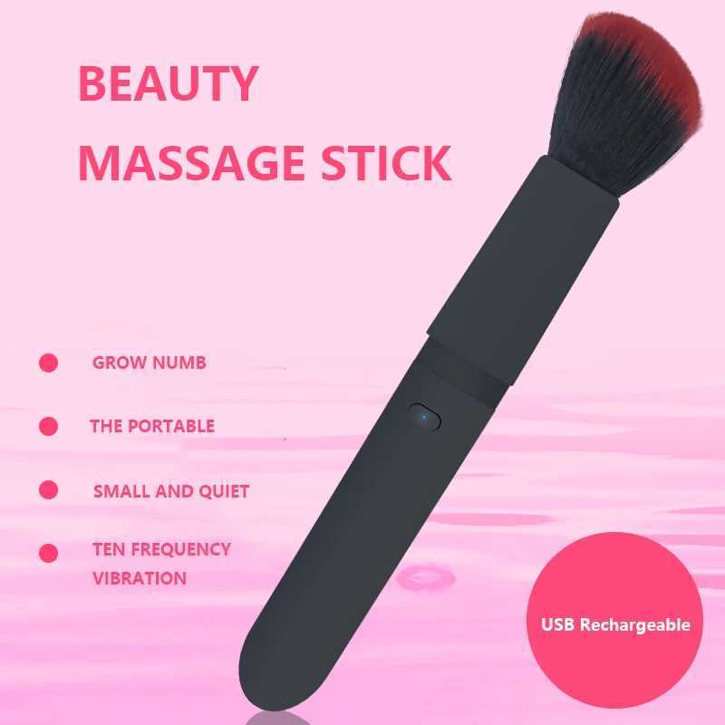 MAIZIUP Vibration Makeup Brush with 10 Vibration Frequencies For Quick Makeup Electric Makeup Puff Applicator Cosmetics Brush Y240807