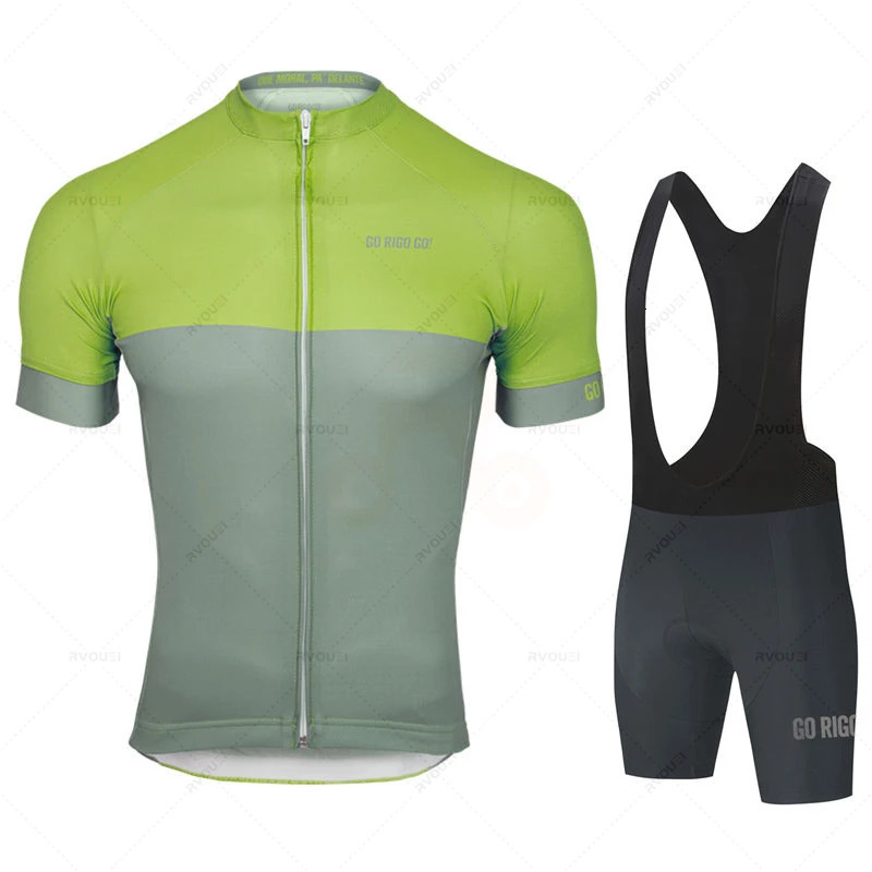 Go Rigo Go Cycling Jersey Set Team Men Summer Short Sleeve Jerseys Bicycle Clothing Bib Shorts Suit Maillot Ropa Ciclismo Hombre 240731