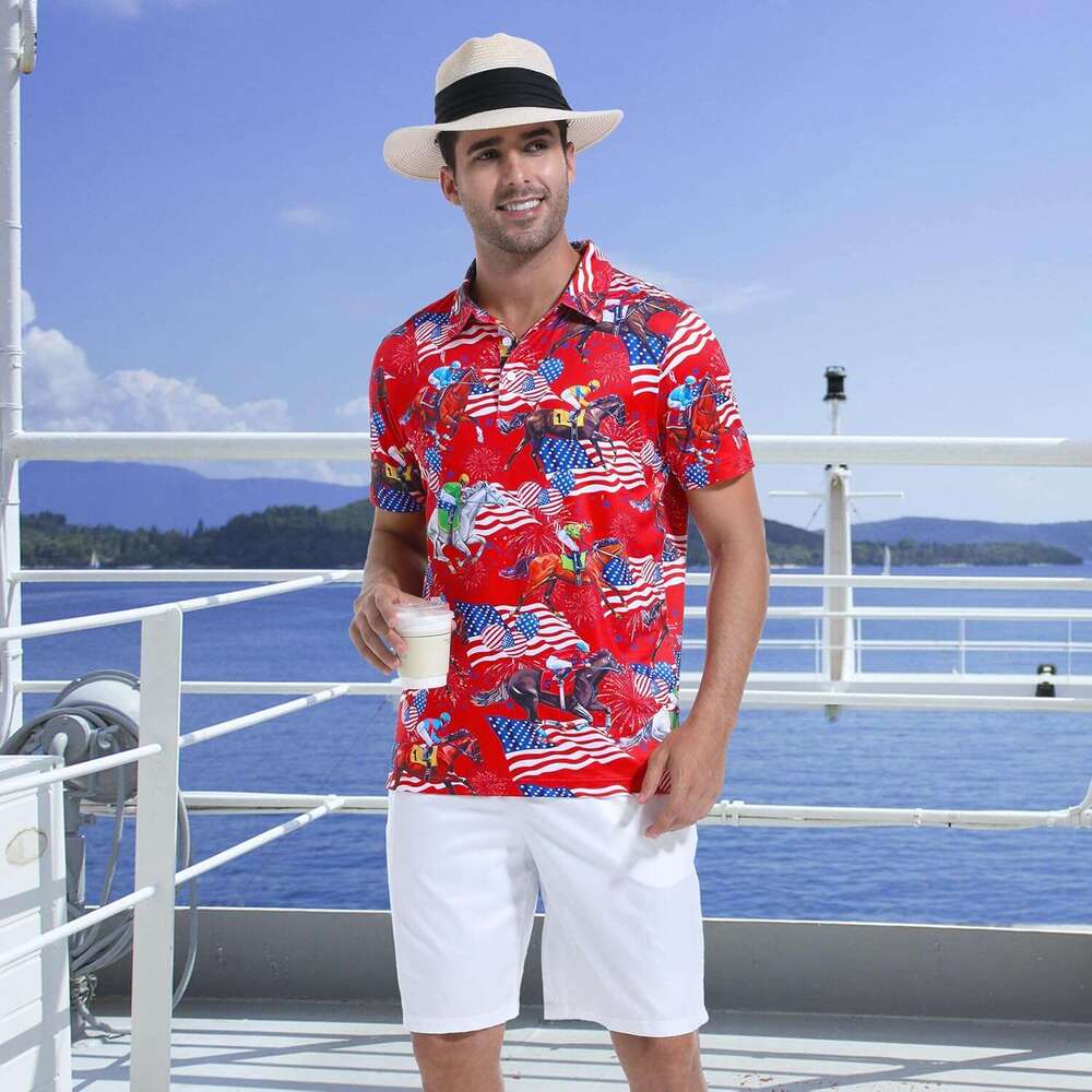 Fashion Mens Polo shirt Golf Short Dry Fit Print Moisture Wicking Performance Patterns Collared Polos shirts tshirt Casual tops summer clothes