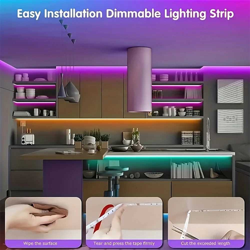 44 key 65.6ft/20m5050RGB strip light 30D DC LED party decorationChristmas/Halloween party atmosphere light decoration lighting Y240807