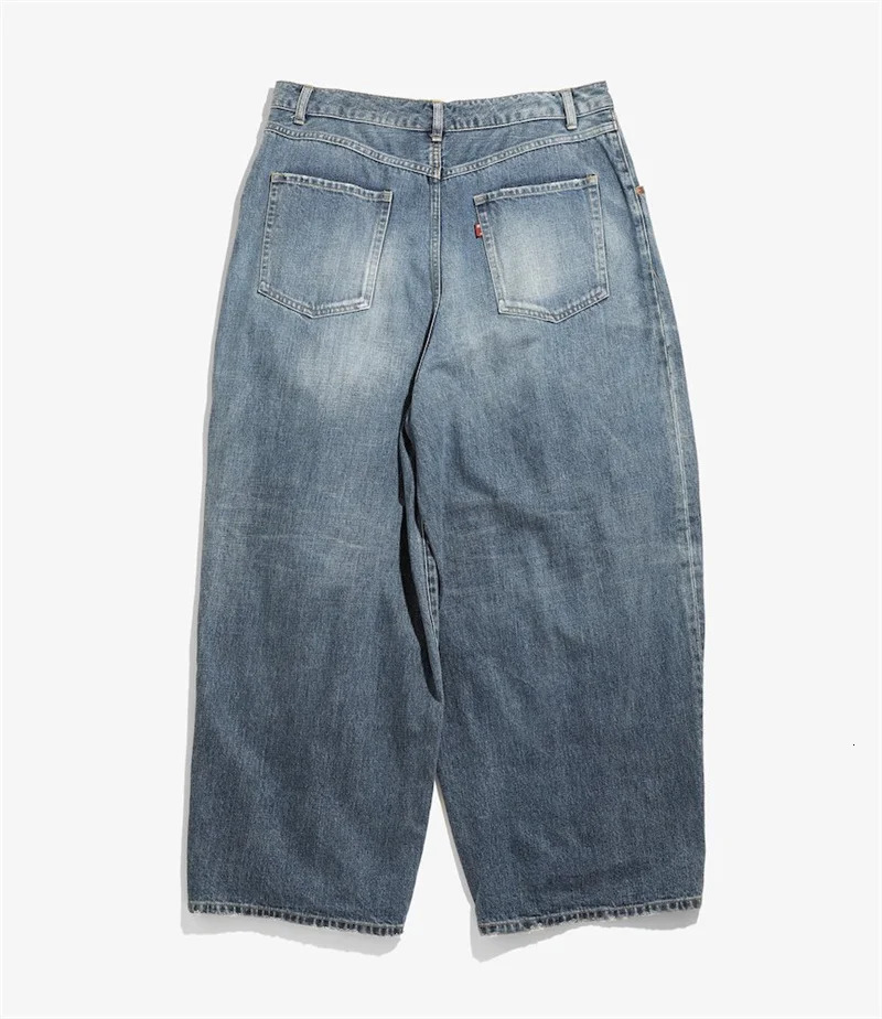 Blue Wide Leg NEE DLES Jeans High Quality Loose Mens Retro Street Sports Pants 240807