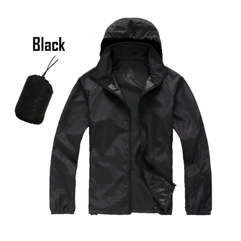 Camping raincoat mens waterproof and clothing fishing hunting quick drying skin windproof UV resistant jacket 240812