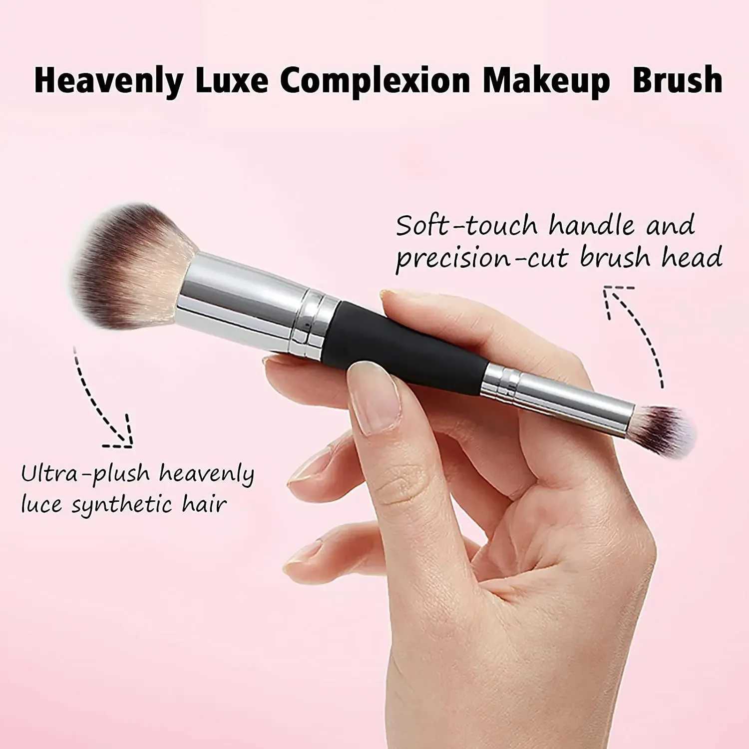 Dual-ended Foundation Concealer Makeup Brush Rounded Taperd Flawless Brush Ideal for Liquid Cream Powder Blending Concealer Y240807