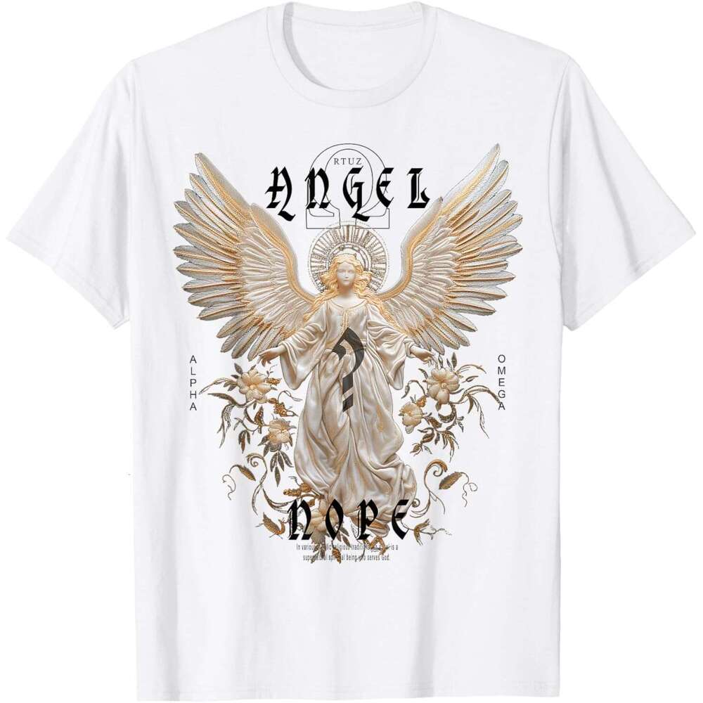 25ss Casual Summer T shirt for Mens Womens Angel Wings Guardian Holy T-Shirt Shirts Tshirt Graphic Tee Tops Clothes Short sleeve Free shipping