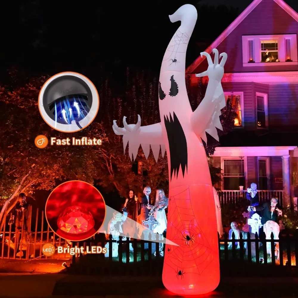 Halloween Inflatables Ghost Outdoor Decorations Blow Up Yard Towering Terrible Spooky Flame Lamp Ghost Y240807