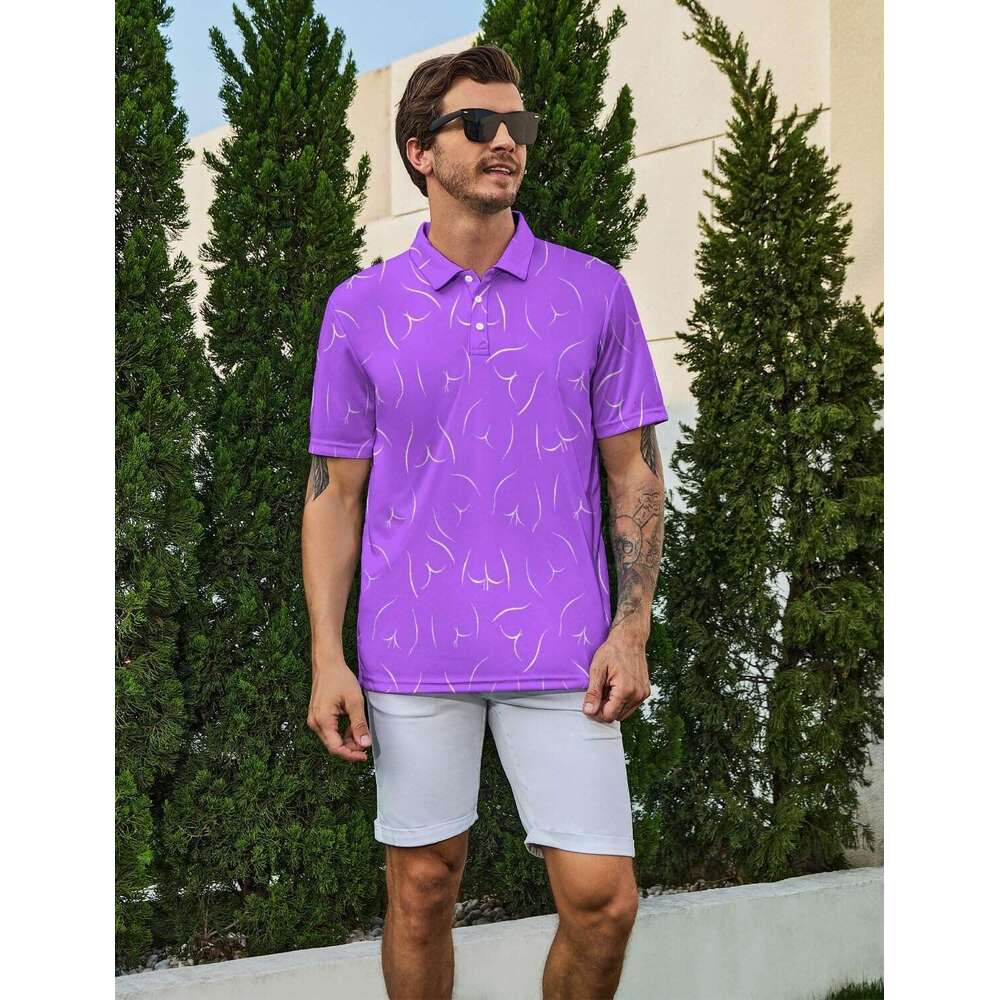 Fashion Mens Polo shirt Quick-Dry Moisture Wicking Short Print Funny Golf Shirts Collared Shirt Polos shirts tshirt Casual tops summer clothes