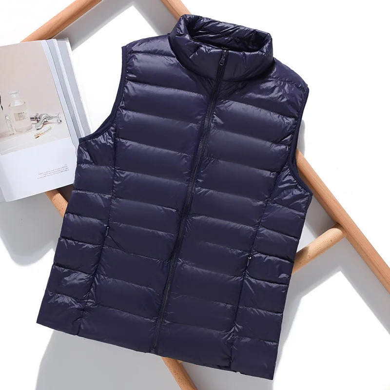 Plus Size 5XL 6XL 8XL Women Vest Down Ultra Lightweight Coat Female Sleeveless Portable Packable Spring Puffer Jackets 240808