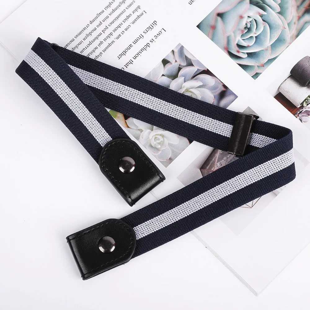 Fashion invisible belt adjustable elastic band suitable for womens clothing buttonless waist belt suitable for mens jeans pants W240807