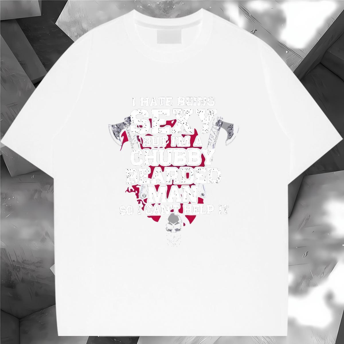 Fashion New T Shirt For Man letter Clothes 230g Pure Cotton Hip Hop Street Cool Oversized Short Sleeve O-Neck Tshirts