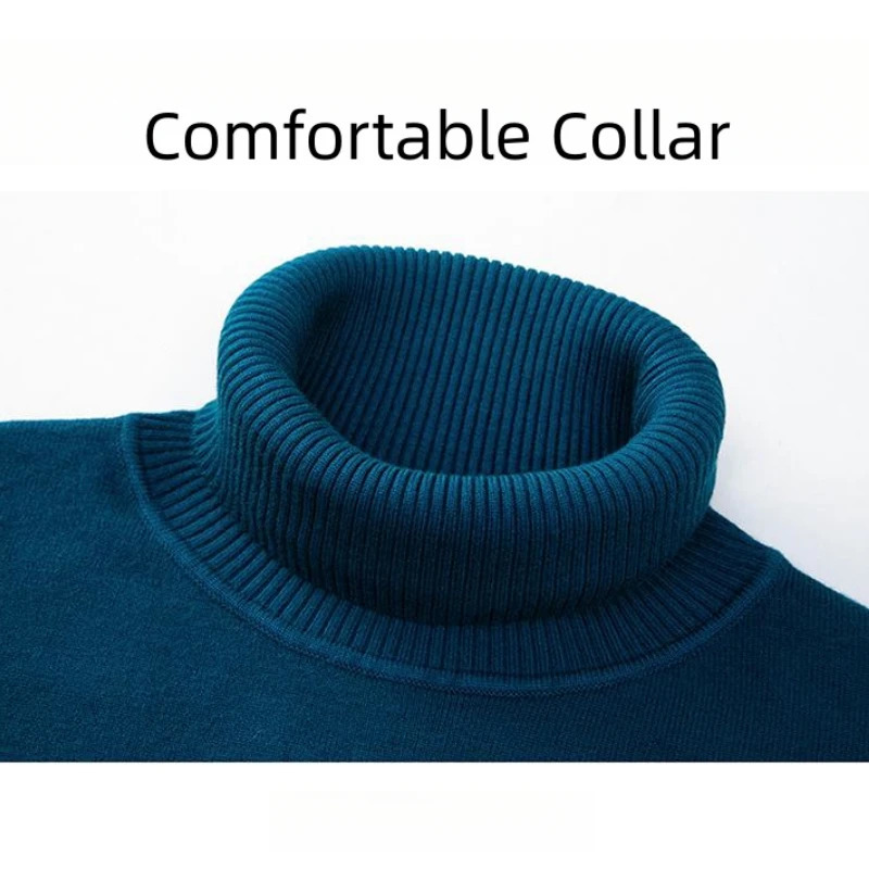 Autumn and Winter Men Cashmere Sweater Mens Wool Pullover High Collar Soft and Warm Pullover Knitted Sweater Mens Sweater 240816
