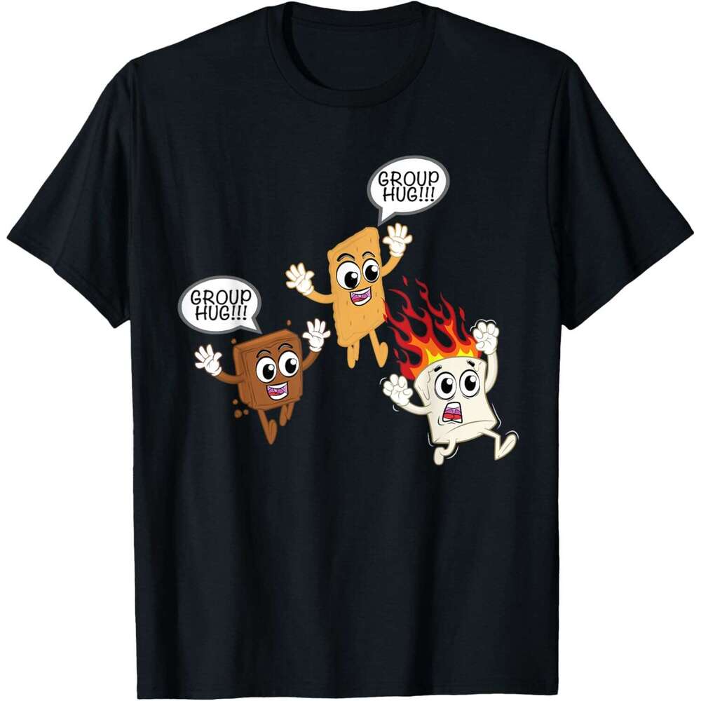 T shirt for Mens Womens Camping Smores Roasted Marshmallow Group Hug T-Shirt Shirts Tshirt Graphic Tee Casual Tops Clothes Short sleeve