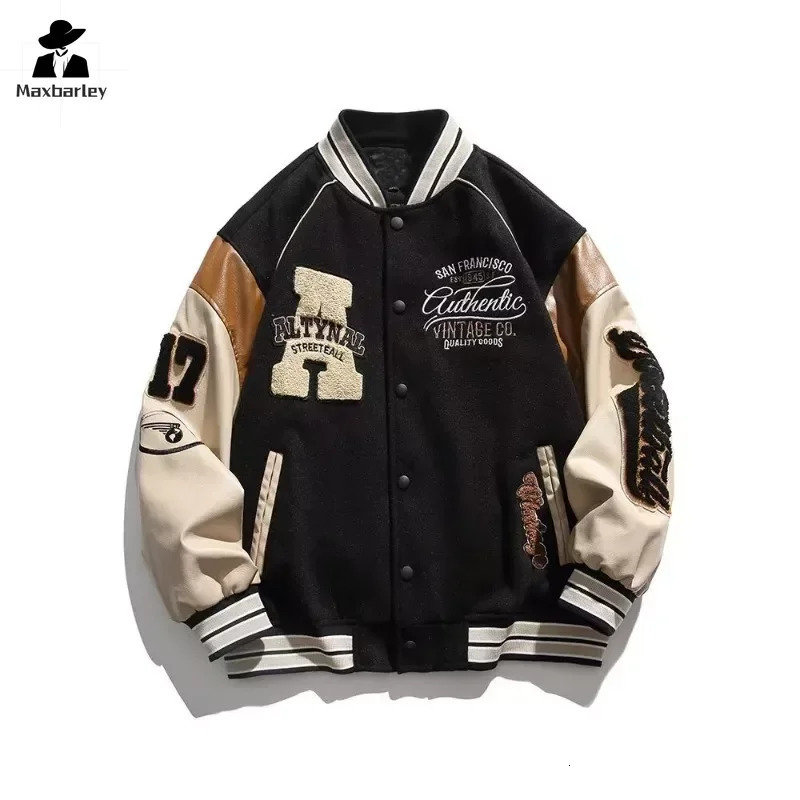 Product jacket womens hiphop embroidered motorcycle loose baseball casual highquality street racing school uniform 240812