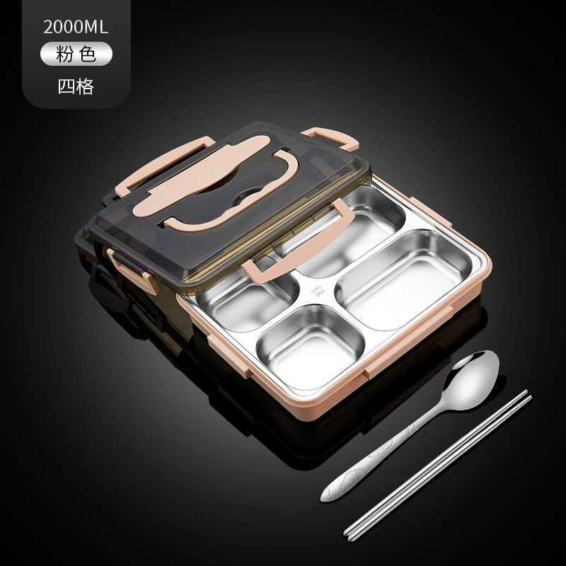 304 Stainless Steel Lunch Box Student Canteen Microwavable Bento Portable Insulation Compartments lunchbox Food ContainersM251121