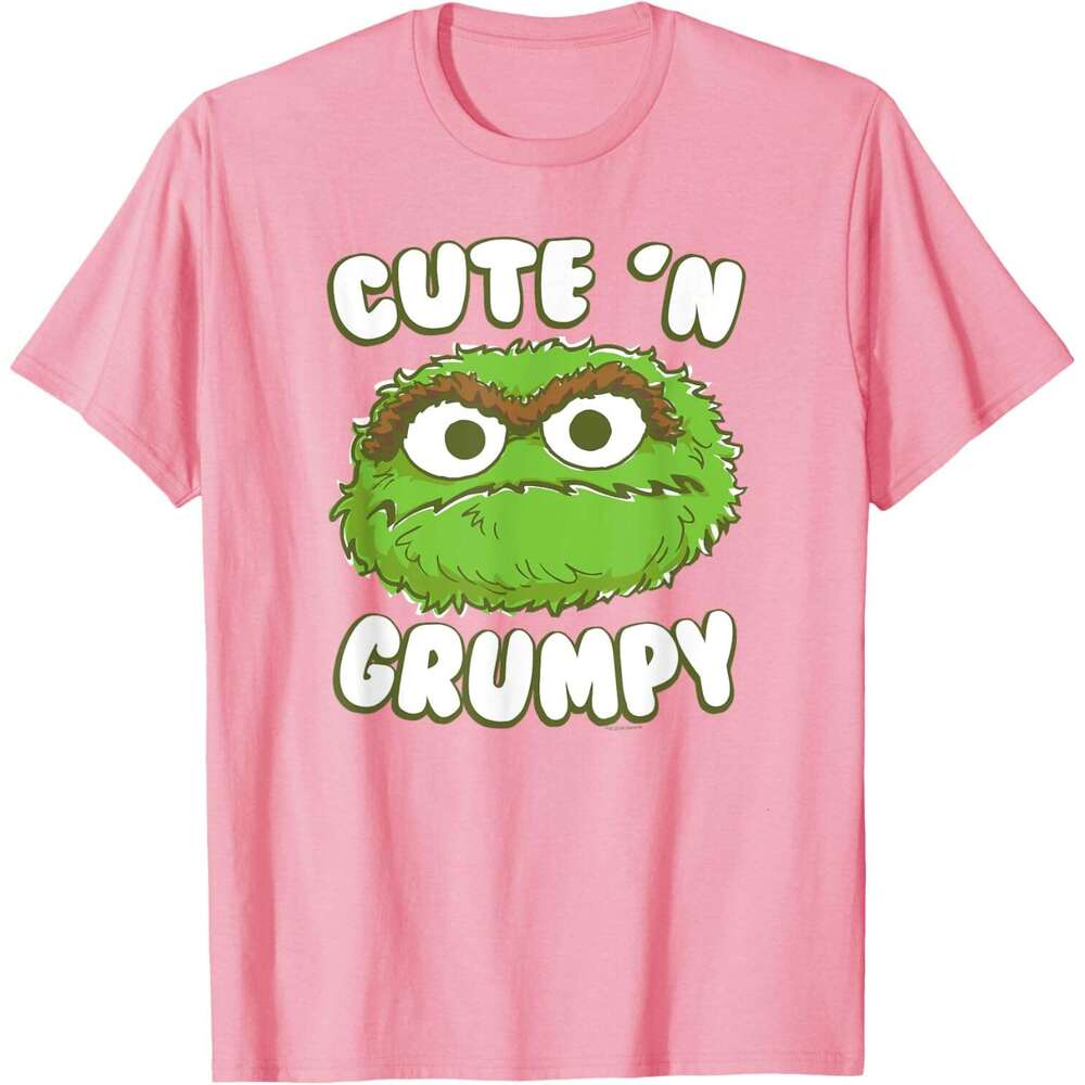T shirt for Mens Sesame Street Oscar the Grouch Cute 'n' Grumpy T-Shirt Shirts Tshirt Graphic Tee Casual Tops Clothes Short sleeve