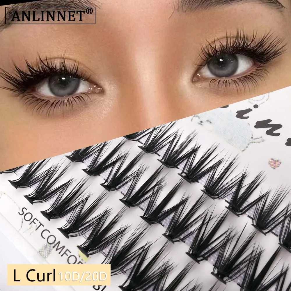 Natural Mink Eyelash Extensions New 10D/20D/30D/40D L Curl Lashes Cluster Individual Lashes Makeup Tools False Eyelashes CiliosM240806
