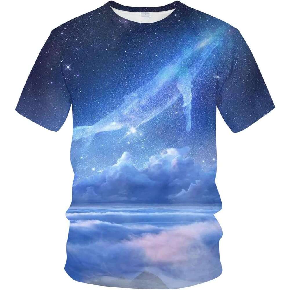 Mens T shirt Trippy Shirt 3D Printing Novelty Graphic Psychedelic Starry Sky Kun T-Shirt shirts tshirt graphic tee Casual tops summer clothes Short Fr