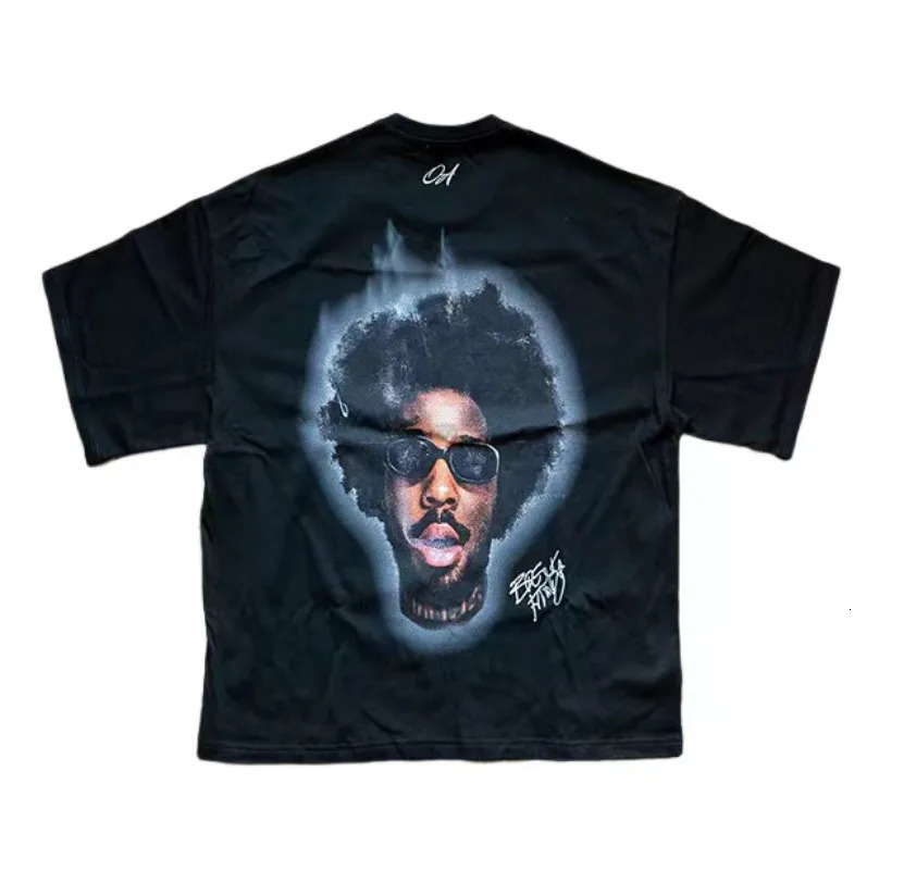 Retro hiphop oversized digital African letter printed short sleeved Tshirt for women Y2K top Gothic Harajuku loose shirt 240814