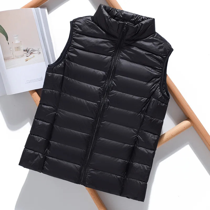 Plus Size 5XL 6XL 8XL Women Vest Down Ultra Lightweight Coat Female Sleeveless Portable Packable Spring Puffer Jackets 240808