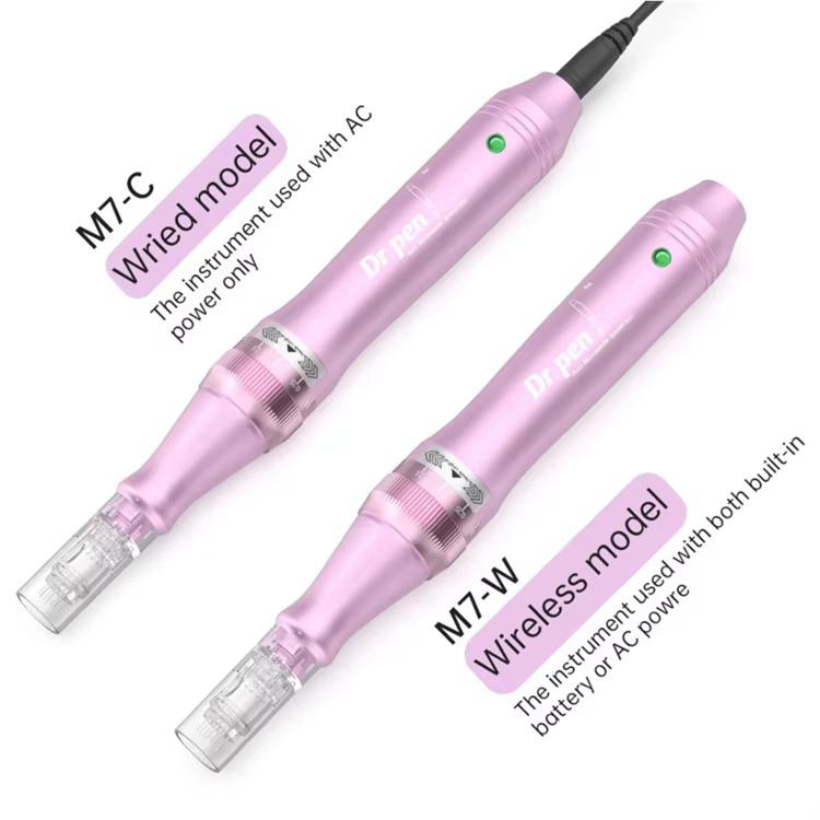 Pink-Gold M7-W Electric Microneedling Pen Cordless Face Care Beauty Device Dr.pen for Skin Care and Personal Care