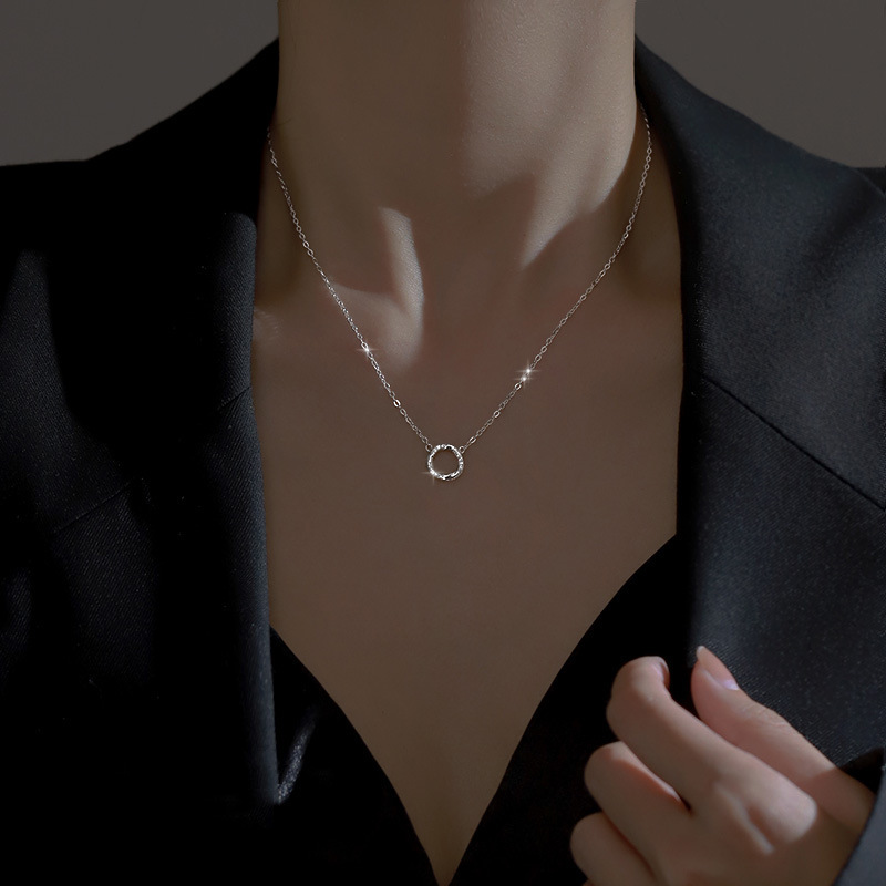 2024 Chocong Top Sell Irregular Circle Pendant Classical Jewelry Real 100% S999 Sterling Silver Pave Moissanite Diamond Party Sweet Cute Elegant Women